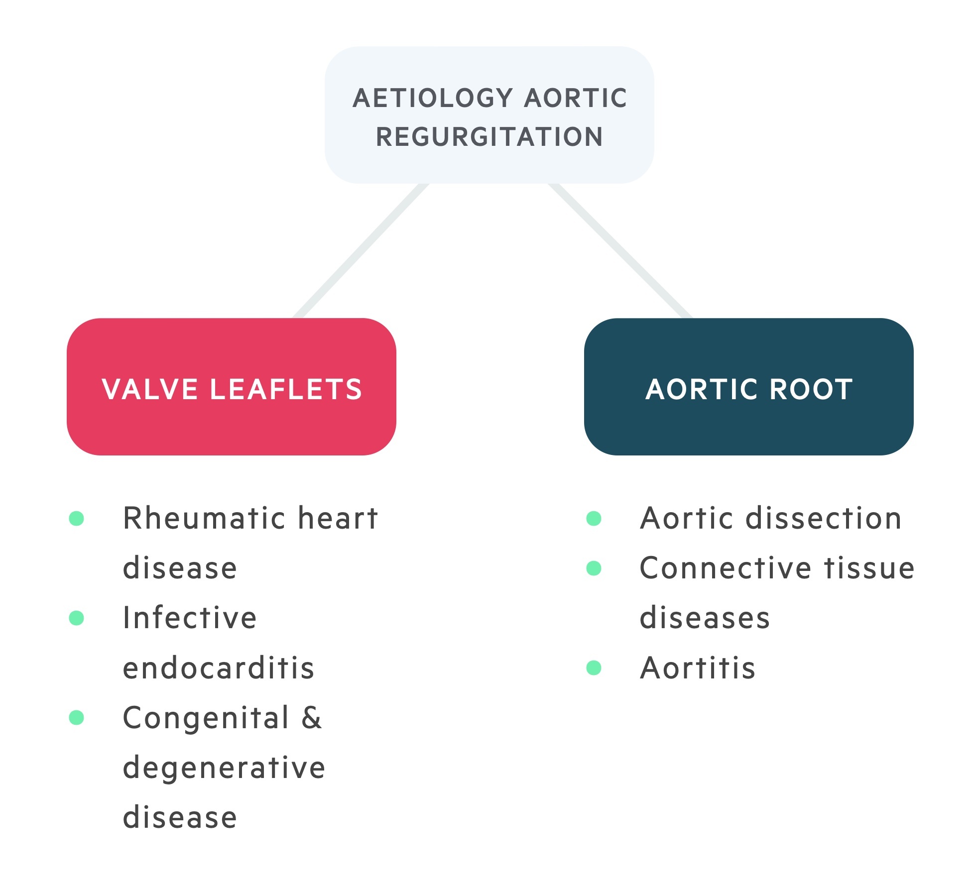 Aetiology of aortic regurgitation (AR)